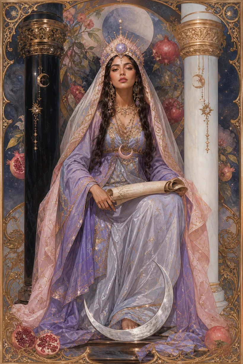 The High Priestess tarot card from the Cards with Carla deck